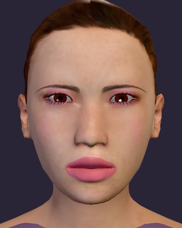 Lina with soft pink eyeshadow, cheeks and lips